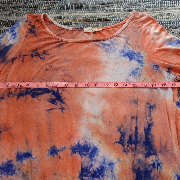 Entro Tie Dye Fringe Short Sleeve Shirt Medium - Picture 4 of 8